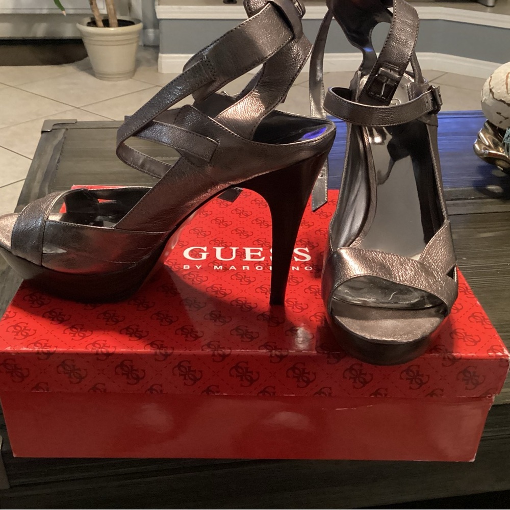 Guess size 10 ;brand new in box ;pewter